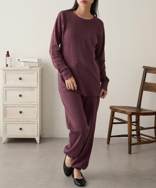HANES(ヘインズ)の「【Hanes】ワッフルクルーネック セットアップ対応 HW4-C501(Tシャツ/カットソー・レディース・グレー/ホワイト/レッド・FREE)」の18枚目の写真