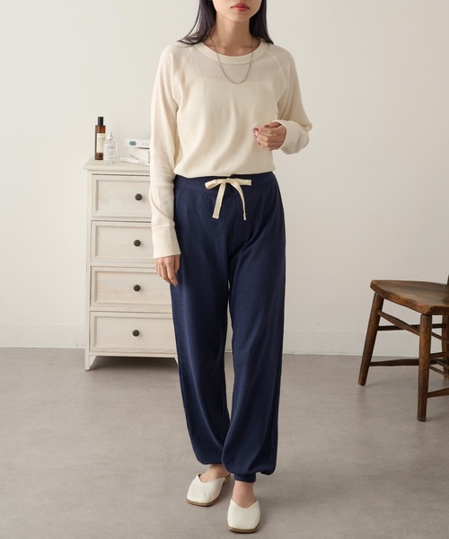 HANES(ヘインズ)の「【Hanes】ワッフルクルーネック セットアップ対応 HW4-C501(Tシャツ/カットソー・レディース・グレー/ホワイト/レッド・FREE)」の7枚目の写真