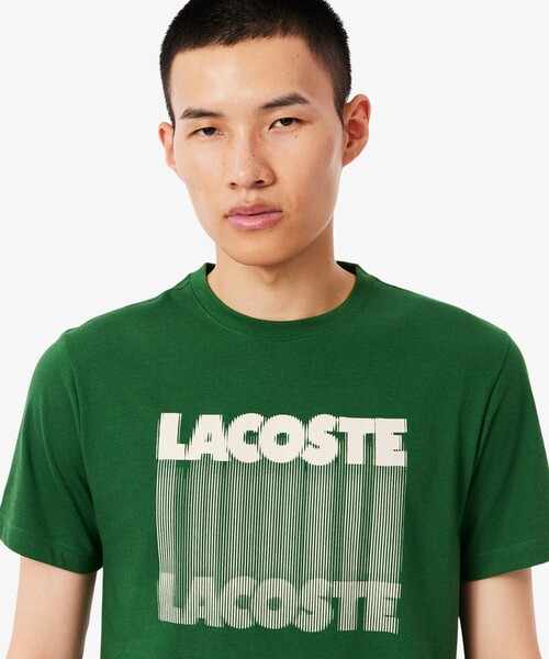 LACOSTE(ラコステ)の「グラフィカルブランドネームロゴウルトラドライTシャツ(Tシャツ/カットソー・メンズ・ライトブルー/グリーン・3/4/5)」の4枚目の写真