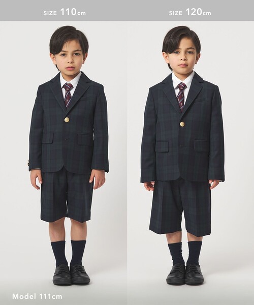 green label relaxing（グリーンレーベルリラクシング）の「TRW ブラックウォッチ ショートパンツ / キッズ 110cm-130cm（スーツパンツ・キッズ・ダークグリーン・130cm/120cm/110cm）」の2枚目の写真