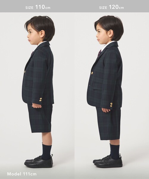 green label relaxing（グリーンレーベルリラクシング）の「TRW ブラックウォッチ ショートパンツ / キッズ 110cm-130cm（スーツパンツ・キッズ・ダークグリーン・130cm/120cm/110cm）」の3枚目の写真