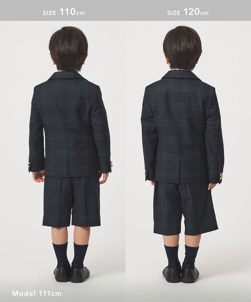 green label relaxing（グリーンレーベルリラクシング）の「TRW ブラックウォッチ ショートパンツ / キッズ 110cm-130cm（スーツパンツ・キッズ・ダークグリーン・130cm/120cm/110cm）」の4枚目の写真