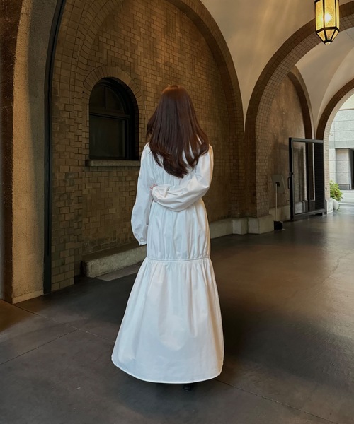 I_am（アイアム）の「v neck lace tiered dress / ブイネックレースティアードドレス（ワンピース・レディース・ブラック/ホワイト・FREE）」の6枚目の写真