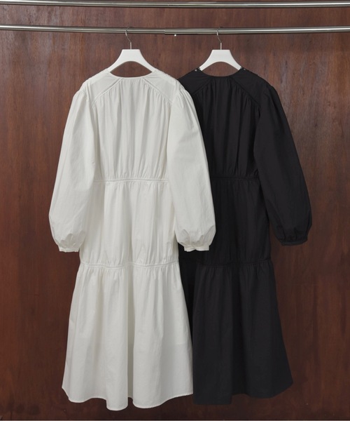 I_am（アイアム）の「v neck lace tiered dress / ブイネックレースティアードドレス（ワンピース・レディース・ブラック/ホワイト・FREE）」の15枚目の写真