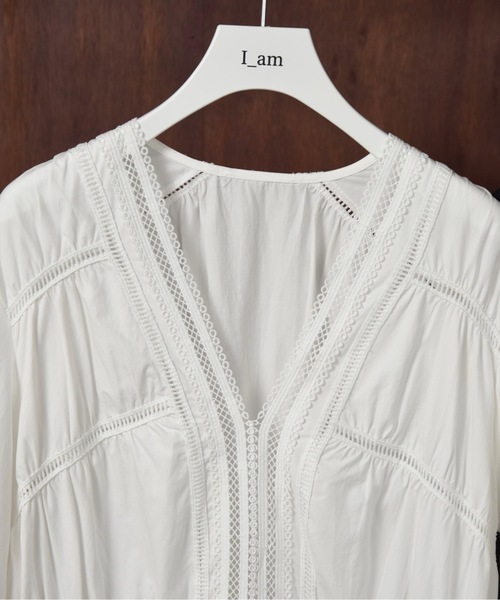 I_am（アイアム）の「v neck lace tiered dress / ブイネックレースティアードドレス（ワンピース・レディース・ブラック/ホワイト・FREE）」の9枚目の写真