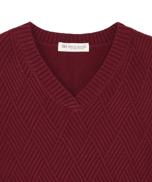 TOKYO SHIRTS（トウキョウシャツ）の「アンチピリング Vネック ベスト（ベスト・レディース・グレー/ネイビー/エンジ・M/L/LL）」の16枚目の写真