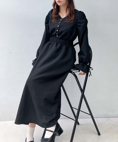 AS KNOW AS plus（アズノゥアズプラス）の「♪パワショルキラ釦ワンピース（ワンピース・レディース・グレー系/アイボリー系/ブラック系・FREE）」の14枚目の写真