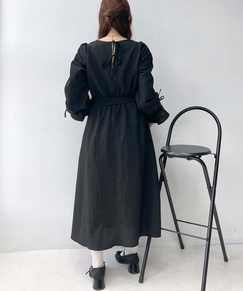 AS KNOW AS plus（アズノゥアズプラス）の「♪パワショルキラ釦ワンピース（ワンピース・レディース・グレー系/アイボリー系/ブラック系・FREE）」の6枚目の写真