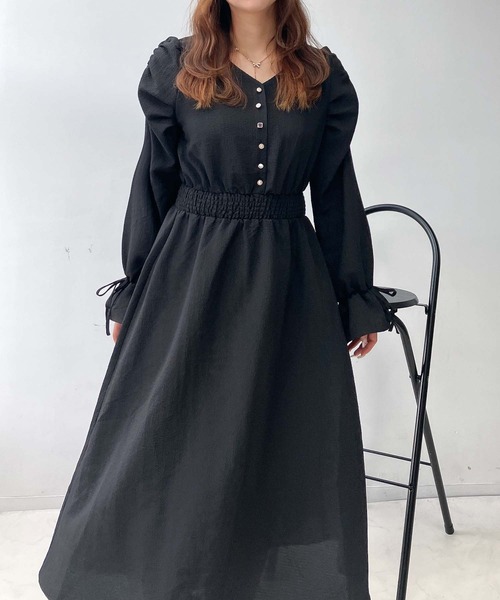 AS KNOW AS plus（アズノゥアズプラス）の「♪パワショルキラ釦ワンピース（ワンピース・レディース・グレー系/アイボリー系/ブラック系・FREE）」の13枚目の写真