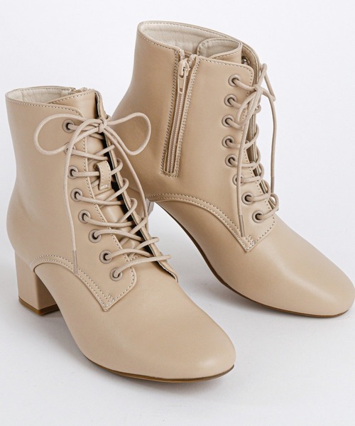 Catherine Cottage（キャサリンコテージ）の「レースアップヒールブーツ（5cmヒール）（ブーツ・キッズ・ブラック/ベージュ・25/24/23）」の6枚目の写真