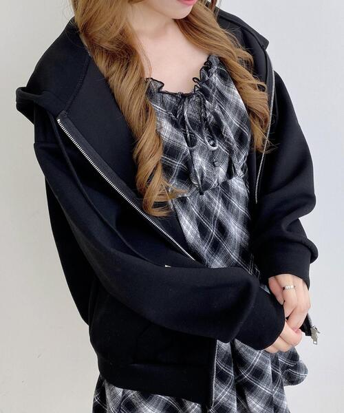 プレート付ダブルジップダンボールパーカー（パーカー）｜INGNI