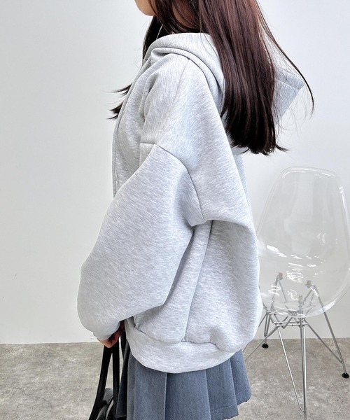 INGNI（イング）の「プレート付ダブルジップダンボールパーカー（パーカー・レディース・オフホワイト/グレー/ブラック/モカ・M）」の9枚目の写真