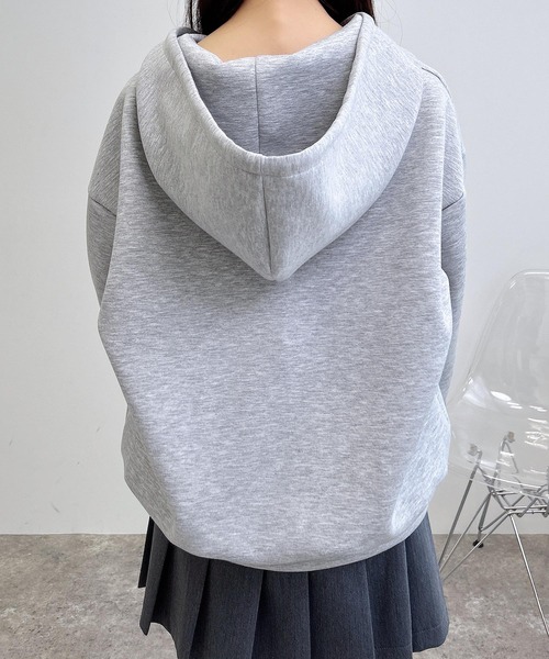 INGNI（イング）の「プレート付ダブルジップダンボールパーカー（パーカー・レディース・オフホワイト/グレー/ブラック/モカ・M）」の5枚目の写真