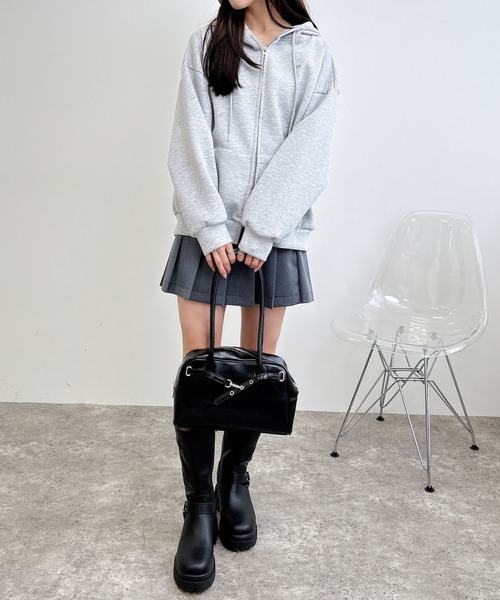 INGNI（イング）の「プレート付ダブルジップダンボールパーカー（パーカー・レディース・オフホワイト/グレー/ブラック/モカ・M）」の7枚目の写真