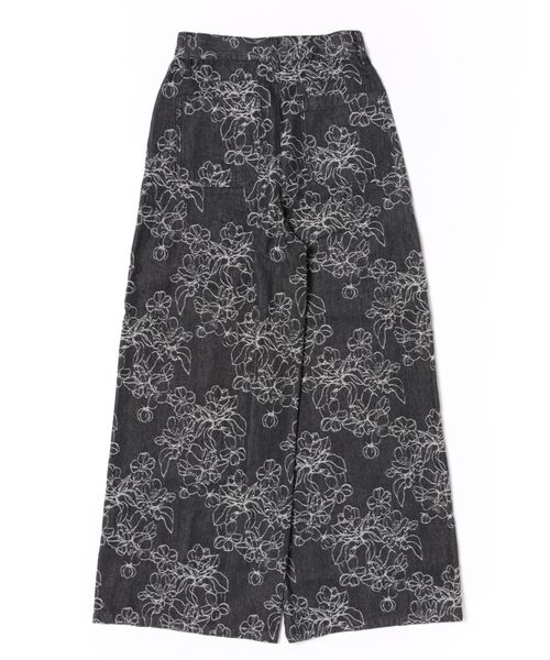 STYLEBLOCK（スタイルブロック）の「花柄ジャガードデニムストレートパンツ（デニムパンツ・レディース・アイボリー/ブラック・S/M）」の3枚目の写真