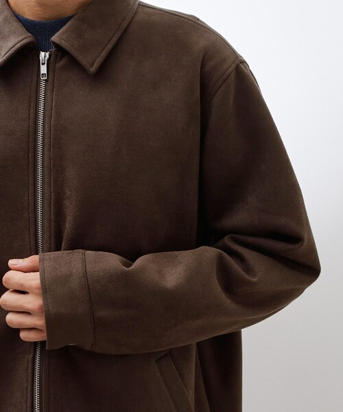 セール】フェイクスエードジップブルゾン【手洗いOK】（ブルゾン