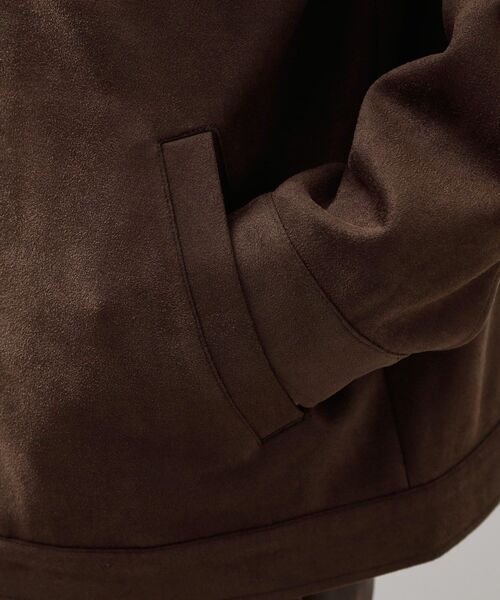 THE SHOP TK （ザ ショップ ティーケー ）の「フェイクスエードジップブルゾン【手洗いOK】（ブルゾン・メンズ・ダークブラウン/ブラック・04/03/02）」の6枚目の写真