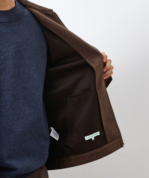 THE SHOP TK （ザ ショップ ティーケー ）の「フェイクスエードジップブルゾン【手洗いOK】（ブルゾン・メンズ・ダークブラウン/ブラック・04/03/02）」の8枚目の写真