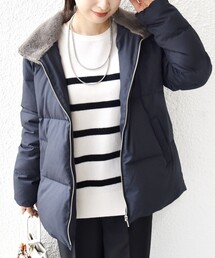 SHIPS（シップス）の「【河田フェザー】フードショートダウンgrey