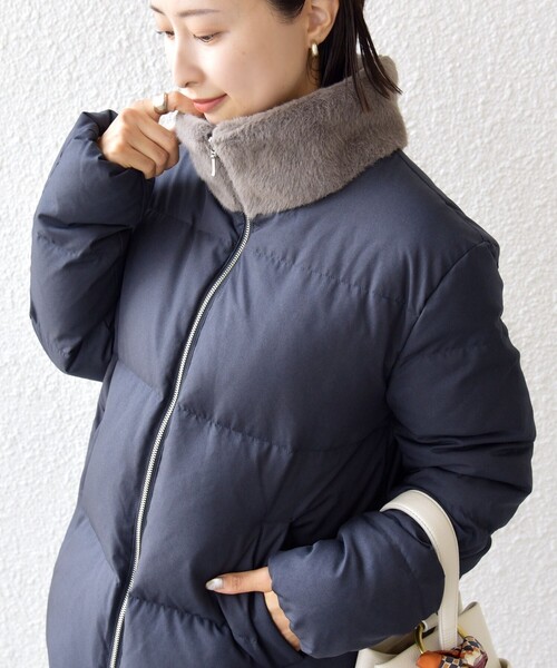 SHIPS（シップス）の「LIMONTA EAST 河田 ダウン ジャケット（ダウンジャケット/コート・レディース・ベージュ/ネイビー・36/38）」の20枚目の写真