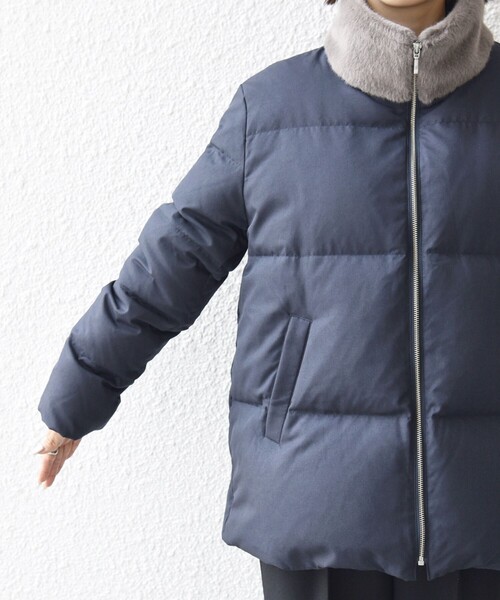 SHIPS（シップス）の「LIMONTA EAST 河田 ダウン ジャケット（ダウンジャケット/コート・レディース・ベージュ/ネイビー・36/38）」の3枚目の写真