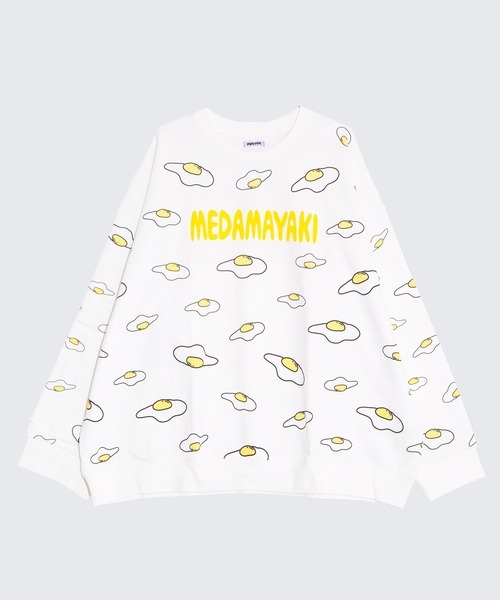 PUNYUS(プニュズ)の「【新サイズ】目玉焼き総柄スウェット(スウェット・レディース・ホワイト/ブラック・3/4/5/2/1)」の8枚目の写真