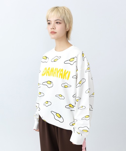 PUNYUS(プニュズ)の「【新サイズ】目玉焼き総柄スウェット(スウェット・レディース・ホワイト/ブラック・3/4/5/2/1)」の12枚目の写真