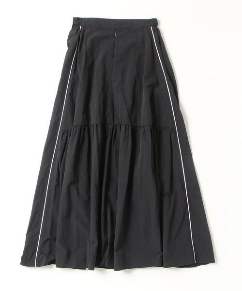 ESSENTIAL（エッセンシャル）の「ナイロンタフタフレアスカート（スカート・レディース・カーキ/ブラック・38/36）」の3枚目の写真