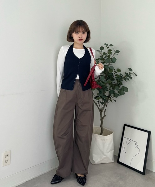 ZOZOMARKET（ゾゾマーケット）の「ZOZOMARKET by tomoka - ペインターミリタリーカーブパンツ（チノパンツ・レディース・ブラウン・マルチサイズ）」の6枚目の写真