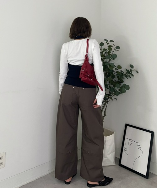 ZOZOMARKET（ゾゾマーケット）の「ZOZOMARKET by tomoka - ペインターミリタリーカーブパンツ（チノパンツ・レディース・ブラウン・マルチサイズ）」の8枚目の写真