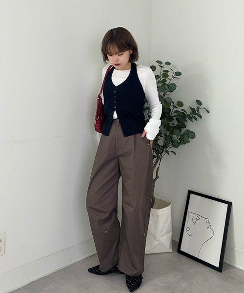 ZOZOMARKET（ゾゾマーケット）の「ZOZOMARKET by tomoka - ペインターミリタリーカーブパンツ（チノパンツ・レディース・ブラウン・マルチサイズ）」の9枚目の写真