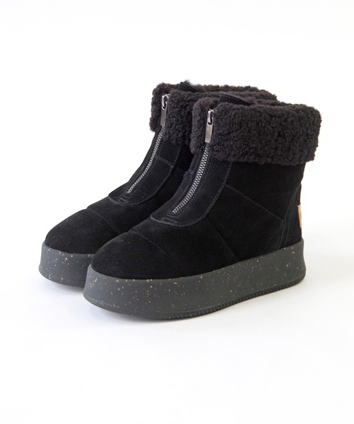 Minnetonka(ミネトンカ)の「MINNETONKA ミネトンカ / 25M04 厚底フロントジップボアブーツ(ブーツ・レディース・ブラック/アッシュグレー/ブラウン・6/7/8/9)」の15枚目の写真