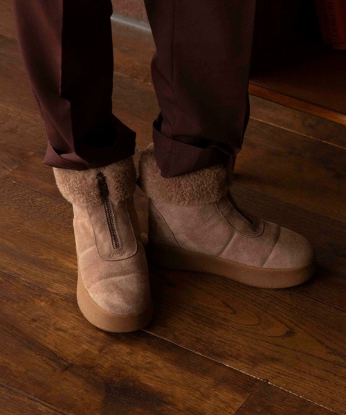 Minnetonka(ミネトンカ)の「MINNETONKA ミネトンカ / 25M04 厚底フロントジップボアブーツ(ブーツ・レディース・ブラック/アッシュグレー/ブラウン・6/7/8/9)」の19枚目の写真
