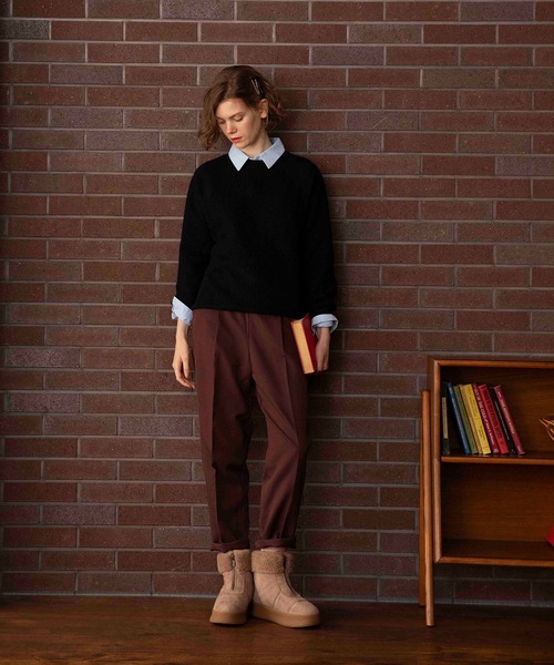 Minnetonka(ミネトンカ)の「MINNETONKA ミネトンカ / 25M04 厚底フロントジップボアブーツ(ブーツ・レディース・ブラック/アッシュグレー/ブラウン・6/7/8/9)」の20枚目の写真