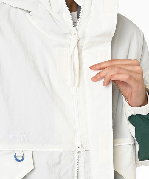 NEW BALANCE（ニューバランス）の「フーデットタスランジャケット（ブルゾン・レディース・ダークグレー/オフホワイト・SMALL/MEDIUM/LARGE）」の12枚目の写真