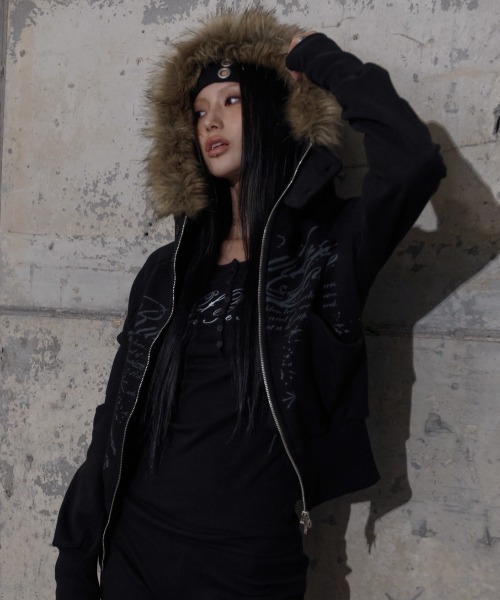 トップス FANCY CLUB/ RUTHLESS FUR HOODED ZIP-UP FANCY CLUB（ファンシークラブ）の「【FANCY CLUB】RUTHLESS FUR