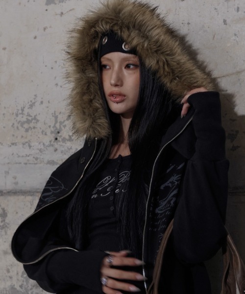 トップス FANCY CLUB/ RUTHLESS FUR HOODED ZIP-UP FANCY CLUB（ファンシークラブ）の「【FANCY CLUB】RUTHLESS FUR