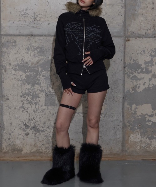セール】【FANCY CLUB】RUTHLESS FUR HOODED ZIP-UP / 【ファンシー