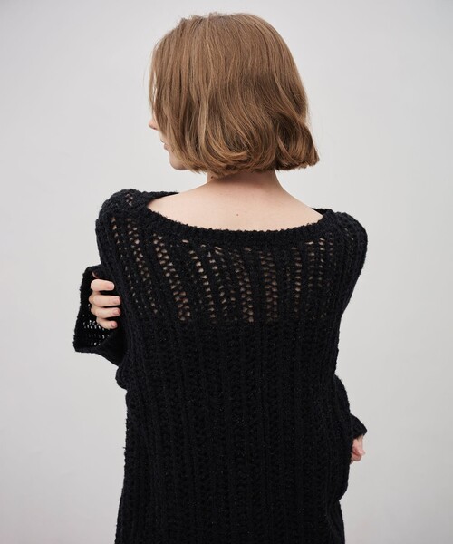 uncrave(アンクレイヴ)の「フィラメントモヘアニット プルオーバー(ニット/セーター・レディース・ブラック系/ベージュ系/ホワイト系・F)」の6枚目の写真