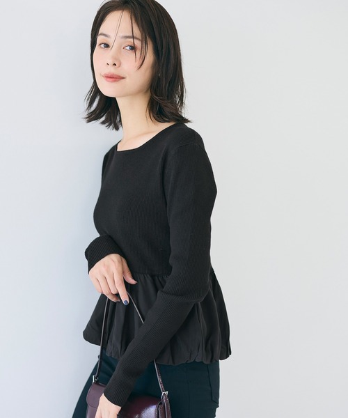 coca(coca)(コカ)の「裾バルーンドッキングニットトップス(ニット/セーター・レディース・ブラック/その他1・L/M/S)」の6枚目の写真