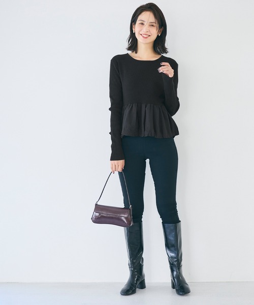 coca(coca)(コカ)の「裾バルーンドッキングニットトップス(ニット/セーター・レディース・ブラック/その他1・L/M/S)」の7枚目の写真