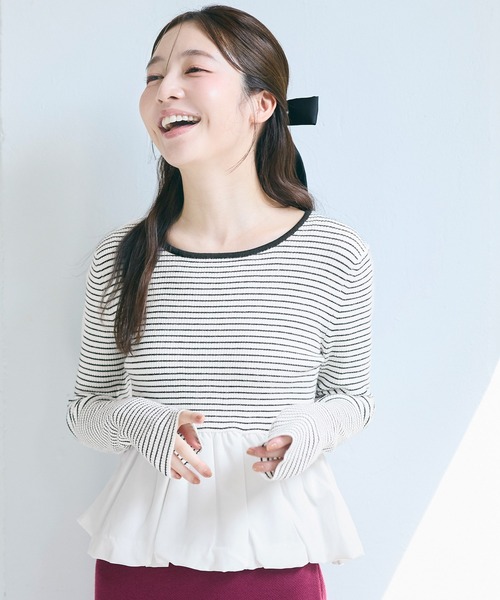 coca(coca)(コカ)の「裾バルーンドッキングニットトップス(ニット/セーター・レディース・ブラック/その他1・L/M/S)」の10枚目の写真