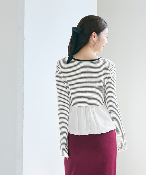coca(coca)(コカ)の「裾バルーンドッキングニットトップス(ニット/セーター・レディース・ブラック/その他1・L/M/S)」の11枚目の写真