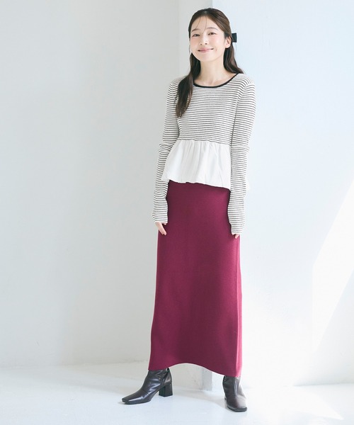 裾バルーンドッキングニットトップス（ニット/セーター）｜coca（coca