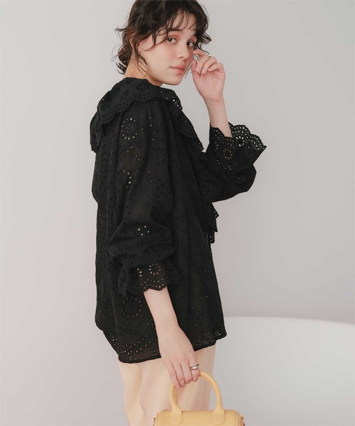 titivate(ティティベイト)の「フリルカラーレースブラウス(シャツ/ブラウス・レディース・オフホワイト/ブラック・L/M)」の18枚目の写真