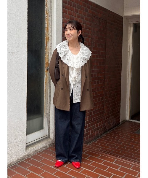 titivate(ティティベイト)の「フリルカラーレースブラウス(シャツ/ブラウス・レディース・オフホワイト/ブラック・L/M)」の3枚目の写真