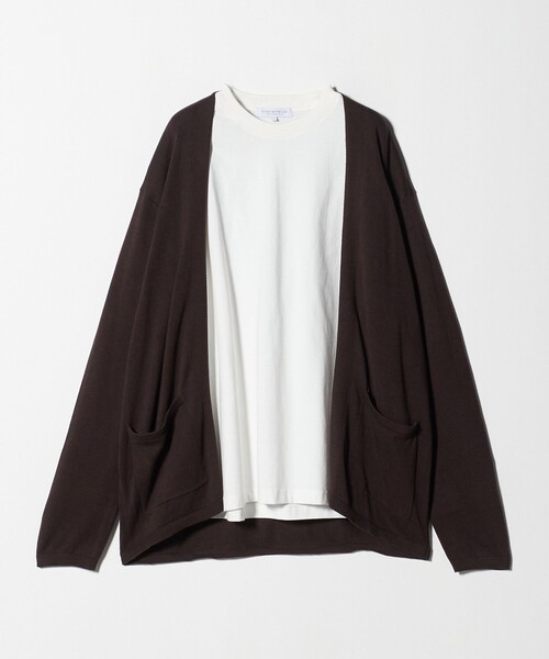 A DAY IN THE LIFE UNITED ARROWS(アデイインザライフユナイテッドアローズ)の「ハイゲージ カーディガン+Tシャツ -セットアイテム・ハンドウォッシャブル-<A DAY IN THE LIFE>(ニット/セーター・メンズ・ダークブラウン/ターコイズブルー系/ベージュ・M/L)」の1枚目の写真