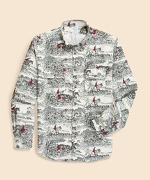BROOKS BROTHERS | コットンフランネル　ポールブラウン　プリント　カジュアルシャツ　Regular Fit(シャツ/ブラウス)