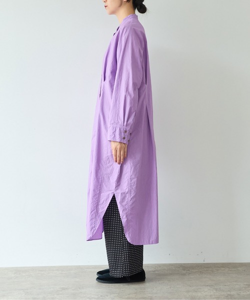 yuni（ユニ　）の「コットンキャッチワッシャー　タック シャツワンピース（シャツワンピース・レディース・パープル/ブラック/ブルー/イエロー/グリーン/ホワイト・FREE）」の11枚目の写真