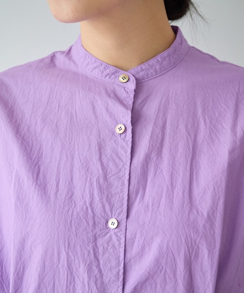 yuni（ユニ　）の「コットンキャッチワッシャー　タック シャツワンピース（シャツワンピース・レディース・パープル/ブラック/ブルー/イエロー/グリーン/ホワイト・FREE）」の14枚目の写真